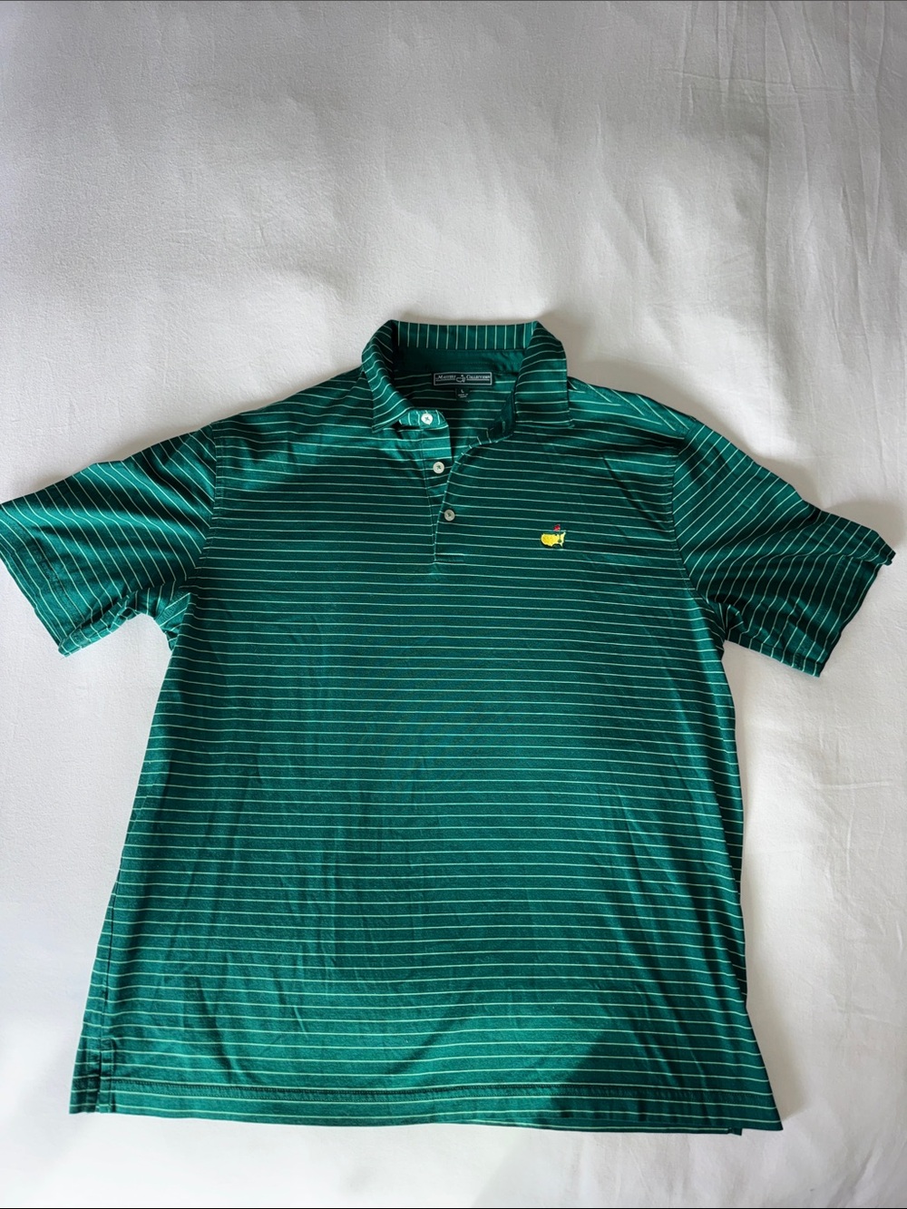EUC MENS MASTERS COLLECTION GOLF SHIRT POLO - SIZE LARGE MASTERS GREEN